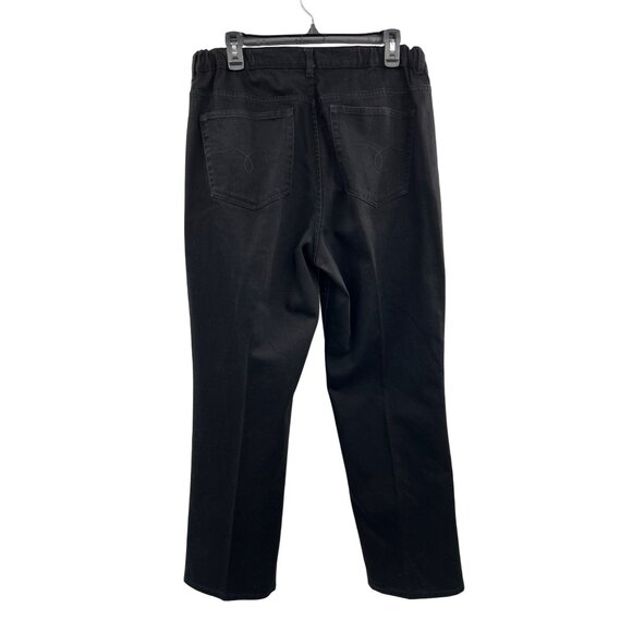 Lauren Jeans Co. By Ralph Lauren Womens 14? Black Handmade Elastic Waist Pants - Picture 2 of 13